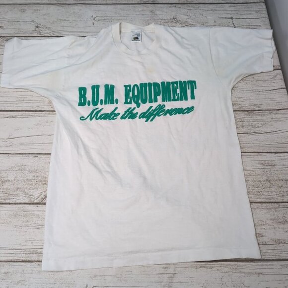 Vintage Fruit of The Loom B.U.M. Equipment T Shirt Size Large - Picture 1 of 11